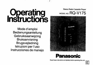 Handleiding Panasonic RQ-V175 Cassetterecorder