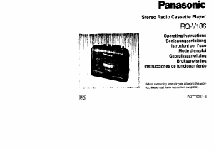 Manual Panasonic RQ-V186 Cassette Recorder