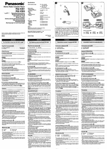 Mode d’emploi Panasonic RQ-V203 Enregistreur de cassettes