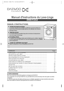 Mode d’emploi Daewoo DWD-F2212 Lave-linge