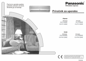 Priročnik Panasonic CU-PW12DKE Klimatska naprava