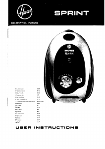 Käyttöohje Hoover TR TW1650001 Sprint Pölynimuri