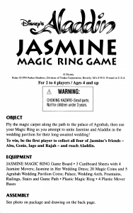 Handleiding Hasbro Aladdin Jasmine Magic Ring