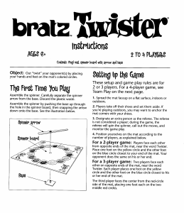 Manual Hasbro Twister Bratz