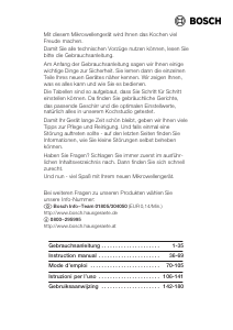 Bedienungsanleitung Bosch HMT9726EU Mikrowelle