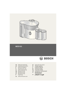 Руководство Bosch MES1020 Соковыжималка