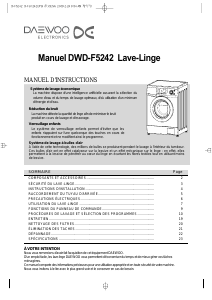 Mode d’emploi Daewoo DWD-F5242 Lave-linge