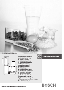 Manual Bosch MCM2100 Robot de cozinha