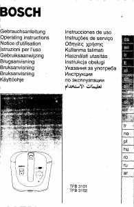 Kullanım kılavuzu Bosch TFB3101 Fritöz