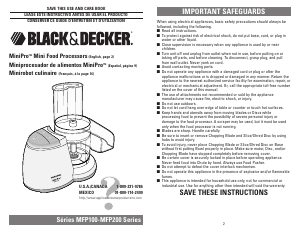 Mode d’emploi Black and Decker MFP200 Robot de cuisine