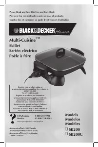 Manual de uso Black and Decker SK200C Sartén