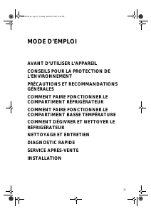 Mode d’emploi Whirlpool ARC 1699/2 Réfrigérateur