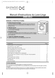 Mode d’emploi Daewoo DWD-FD4412 Lave-linge