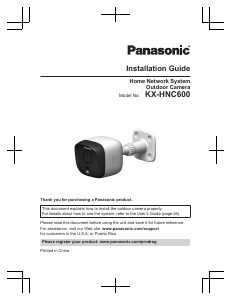 Handleiding Panasonic KX-HNC600 Beveiligingscamera