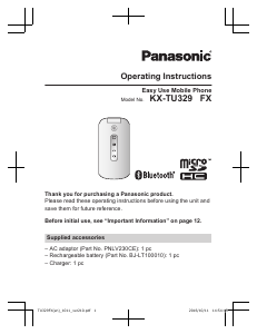 Manual Panasonic KX-TU329FXME Mobile Phone