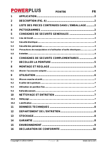 Mode d’emploi Powerplus POW706 Décapeur thermique