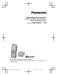 Manual Panasonic KX-TU311FXBE Mobile Phone