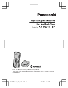 Manual Panasonic KX-TU311SPBE Mobile Phone