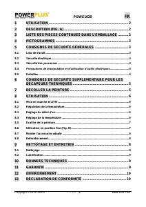 Mode d’emploi Powerplus POWX1020 Décapeur thermique
