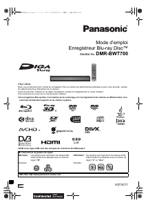 Mode d’emploi Panasonic DMR-BWT700EC Lecteur de blu-ray