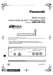 Mode d’emploi Panasonic DMR-PWT535EC Lecteur de blu-ray