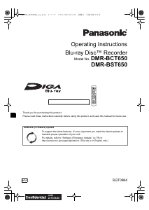 Manual Panasonic DMR-BST650EG Blu-ray Player