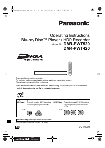 Manual Panasonic DMR-PWT420EB Blu-ray Player