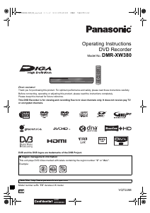 Handleiding Panasonic DMR-XW380EB Blu-ray speler