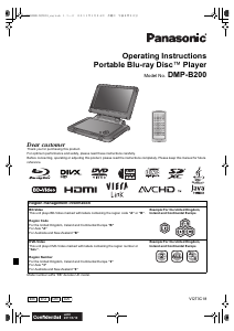 Manual Panasonic DMP-B200GN Blu-ray Player