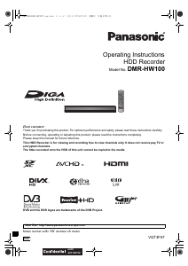 Manual Panasonic DMR-HW100EB Blu-ray Player
