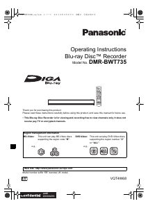 Manual Panasonic DMR-BWT735EB Blu-ray Player