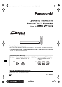 Bruksanvisning Panasonic DMR-BWT735EB Blu-ray spelare
