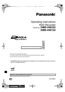 Bruksanvisning Panasonic DMR-HW220EB Blu-ray spelare