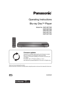 Manual Panasonic DMP-BDT383EG Blu-ray Player