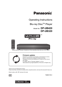 Bruksanvisning Panasonic DP-UB420EB Blu-ray spelare