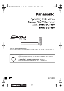 Manual Panasonic DMR-BCT950EG Blu-ray Player