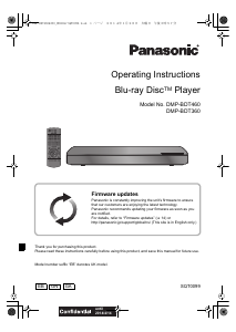 Manual Panasonic DMP-BDT460GN Blu-ray Player
