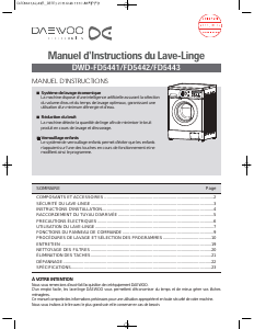 Mode d’emploi Daewoo DWD-FD5441 Lave-linge