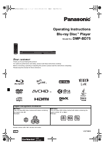 Manual Panasonic DMP-BD75EB Blu-ray Player