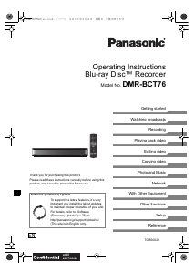 Manual Panasonic DMR-BCT76EN Blu-ray Player