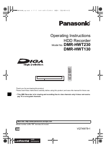 Manual Panasonic DMR-HWT130EB Blu-ray Player