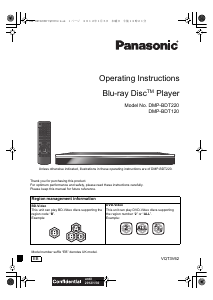 Manual Panasonic DMP-BDT120EB Blu-ray Player