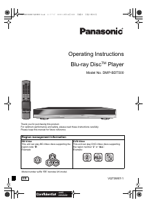 Bruksanvisning Panasonic DMP-BDT500EB Blu-ray spelare
