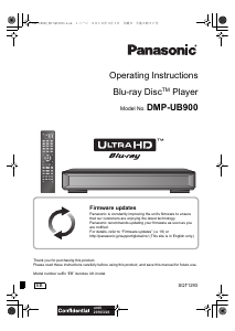 Manual Panasonic DMP-UB900EB Blu-ray Player