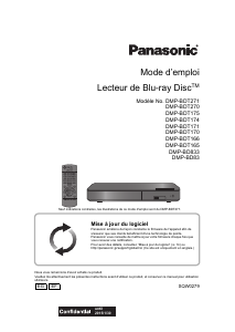 Mode d’emploi Panasonic DMP-BDT174EF Lecteur de blu-ray