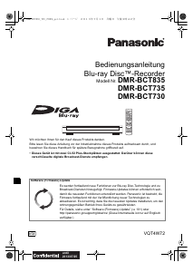 Bedienungsanleitung Panasonic DMR-BCT835 Blu-ray player