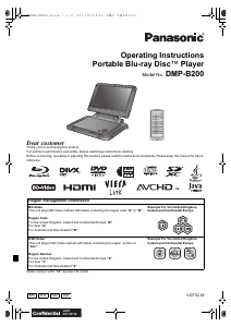 Bruksanvisning Panasonic DMP-B200EB Blu-ray spelare