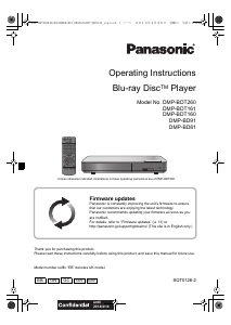 Bruksanvisning Panasonic DMP-BDT160EB Blu-ray spelare