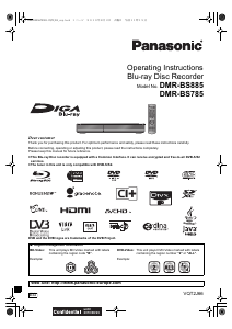 Manual Panasonic DMR-BS885EG Blu-ray Player