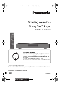 Manual Panasonic DMP-BDT700EB Blu-ray Player